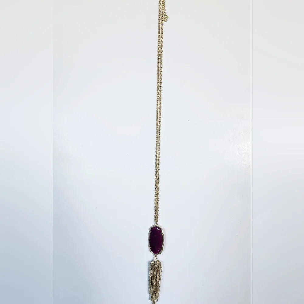 ✨️Kendra Scott Rayne Gold Necklace with Deep Purple Stone NWT✨️ - Picture 4 of 5